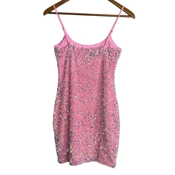 Lucy in the Sky Iridescent Sequin Bodycon Dress in Pink Size medium Party - Picture 5 of 9